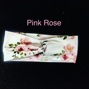 Pink Rose Handmade Headband